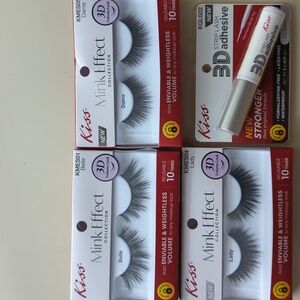 🆕 KISS mink effect lashes Set & Glue